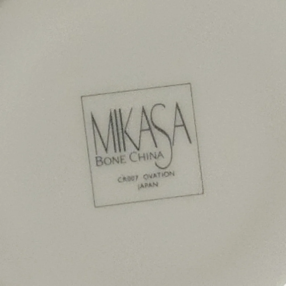 1 Ovation White Cup/Saucer Mikasa Bone China Blue Gray Floral